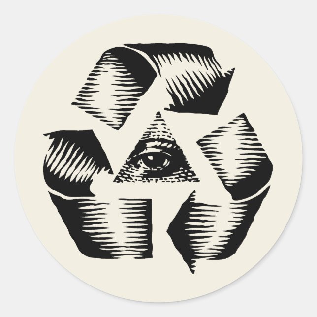 Återvinna Öga Runt Klistermärke (Framsida)