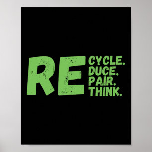 Återvinna Reducera reparera reflexion över aktiver Poster