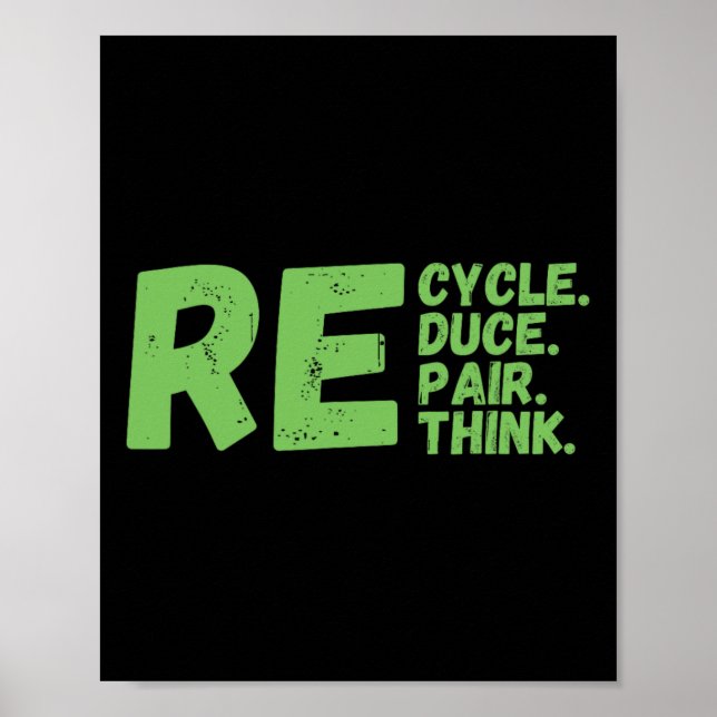 Återvinna Reducera reparera reflexion över aktiver Poster (Framsidan)