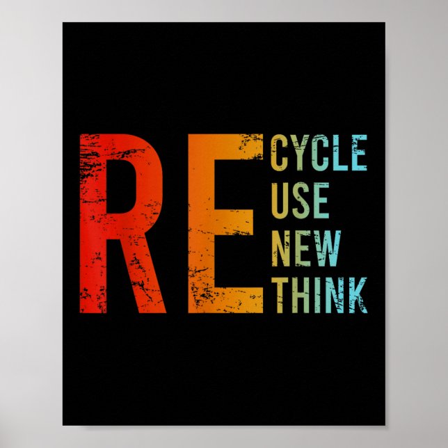 Återvinna Reuse Renew ReThink Activism Environment Poster (Framsidan)