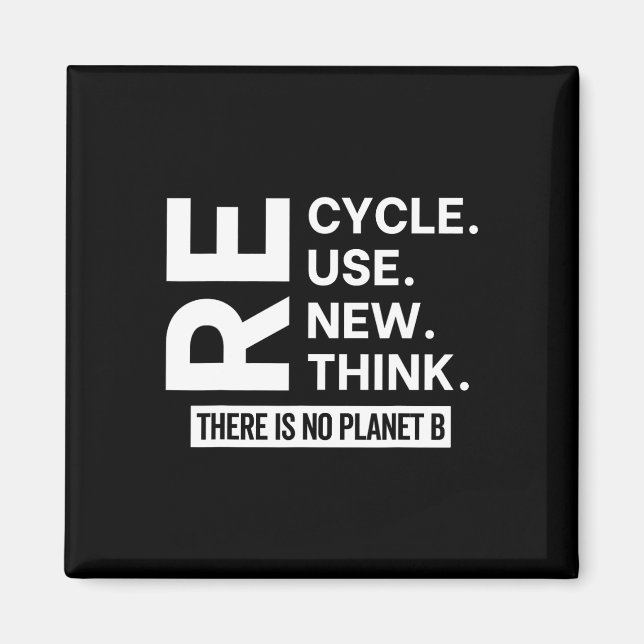 Återvinna Reuse Renew ReThink Det finns ingen plan Magnet (Framsidan)