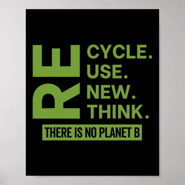 Återvinna Reuse Renew ReThink Det finns ingen plan Poster (Framsidan)