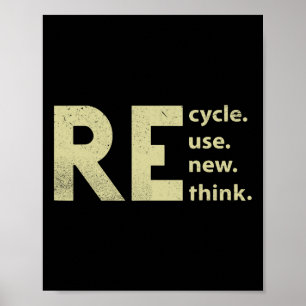 Återvinna Reuse Renew ReThink Earth Day 1 Poster