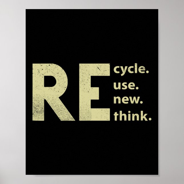Återvinna Reuse Renew ReThink Earth Day 1 Poster (Framsidan)