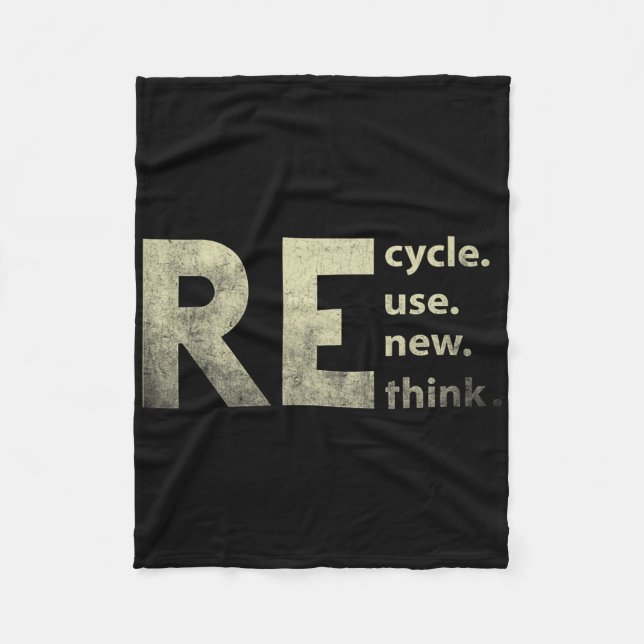 Återvinna Reuse Renew ReThink Earth Day 4 Fleecefilt (Framsidan)