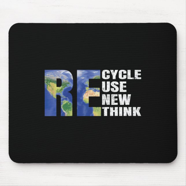 Återvinna Reuse Renew ReThink Earth Day Eco Awaren Musmatta (Framsidan)