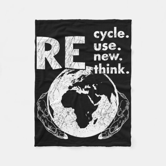 Återvinna Reuse Renew ReThink Earth Day Environmen Fleecefilt (Framsidan)
