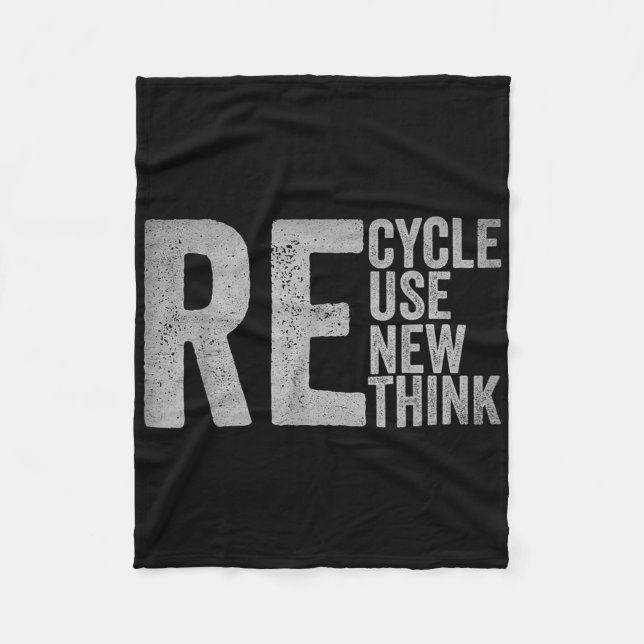 Återvinna Reuse Renew ReThink Earth Day Environmen Fleecefilt (Framsidan)