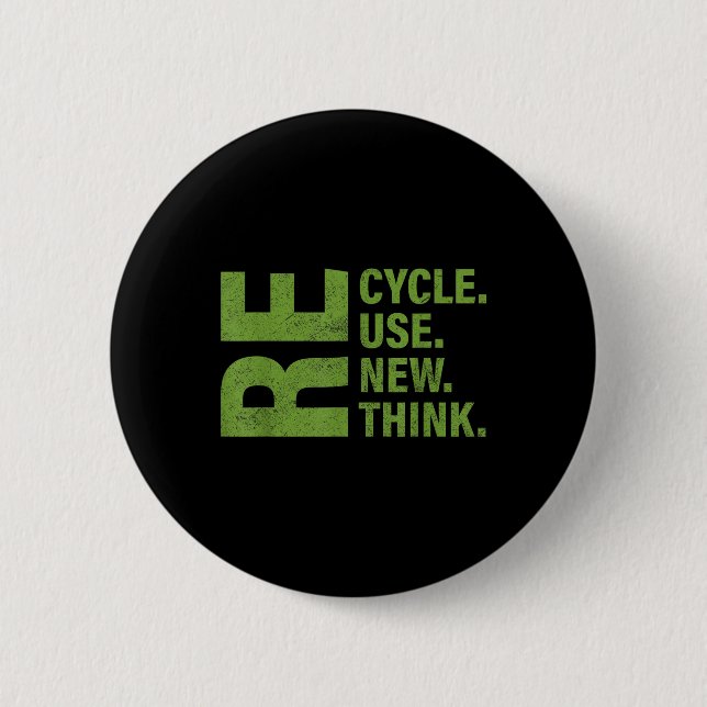 Återvinna Reuse Renew ReThink Earth Day Environmen Knapp (Framsida)