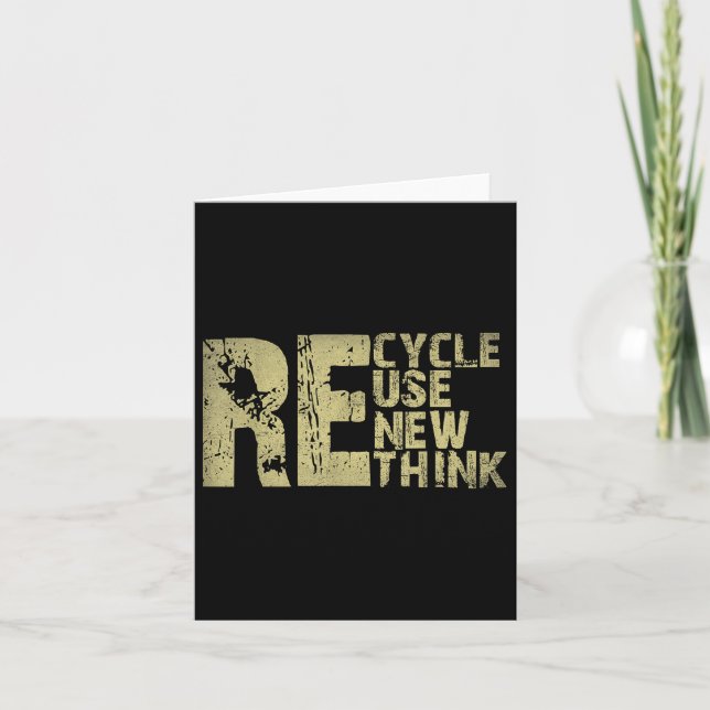 Återvinna Reuse Renew ReThink Earth Day Environmen Kort (Framsida)