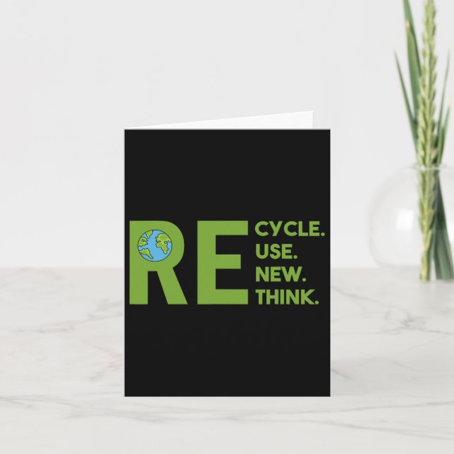 Återvinna Reuse Renew ReThink Earth Day Environmen Kort (Framsida)