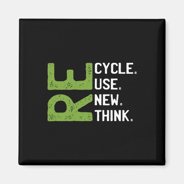 Återvinna Reuse Renew ReThink Earth Day Environmen Magnet (Framsidan)
