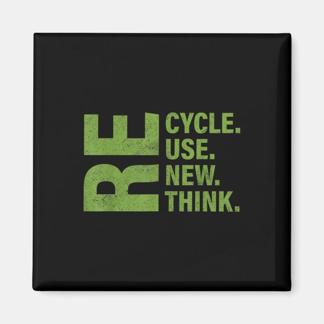 Återvinna Reuse Renew ReThink Earth Day Environmen Magnet (Framsidan)