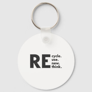 Återvinna Reuse Renew ReThink Earth Day Environmen Nyckelring