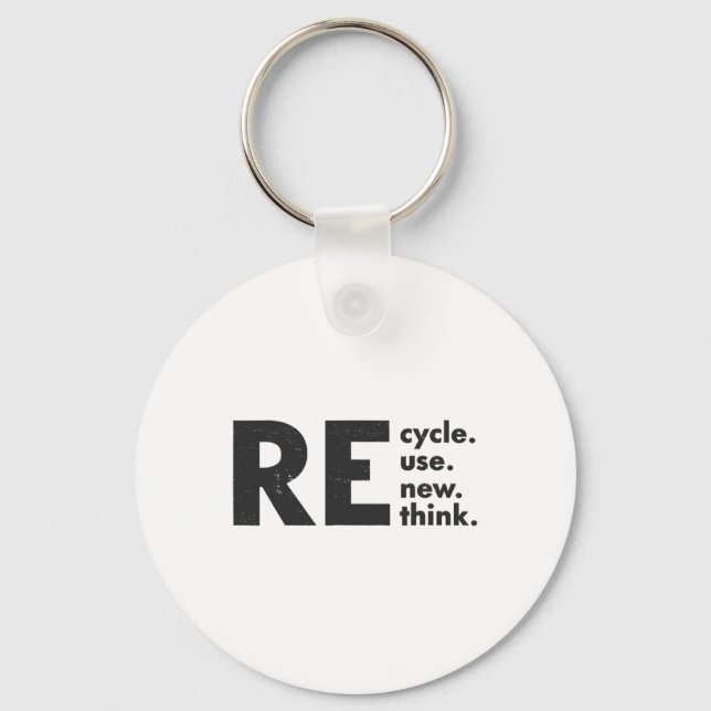 Återvinna Reuse Renew ReThink Earth Day Environmen Nyckelring (Framsida)