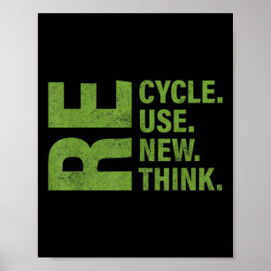 Återvinna Reuse Renew ReThink Earth Day Environmen Poster