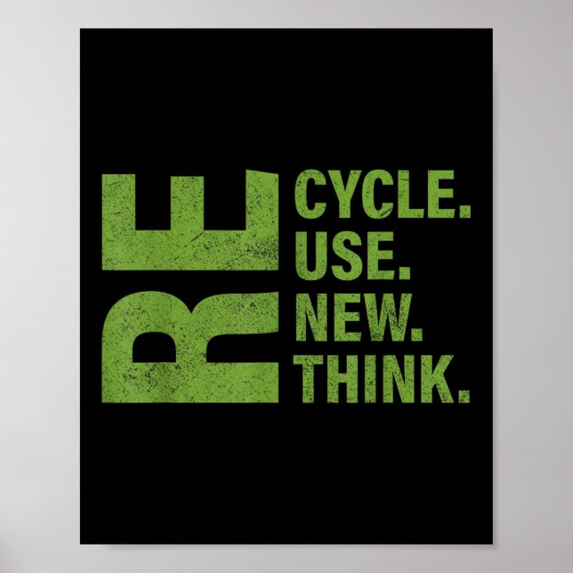 Återvinna Reuse Renew ReThink Earth Day Environmen Poster (Framsidan)
