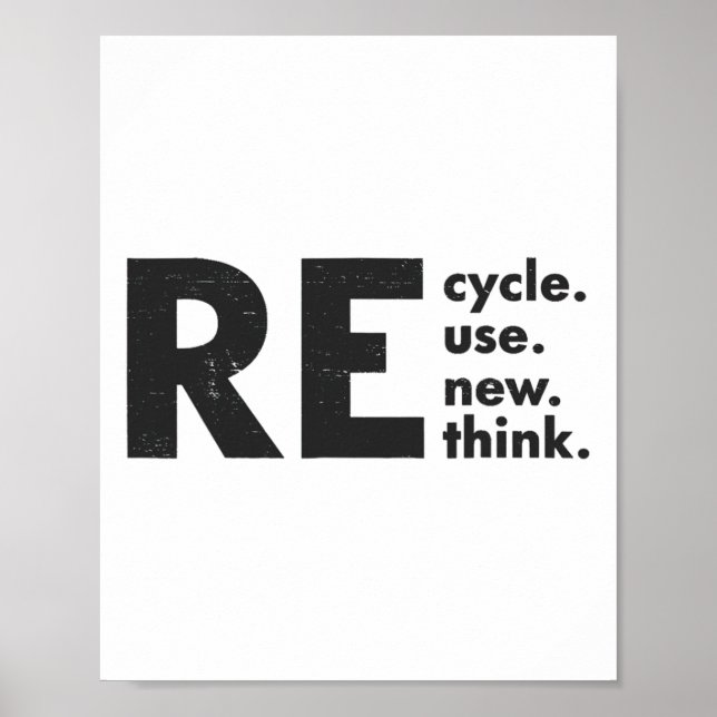 Återvinna Reuse Renew ReThink Earth Day Environmen Poster (Framsidan)