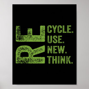 Återvinna Reuse Renew ReThink Earth Day Environmen Poster