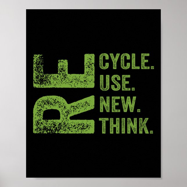 Återvinna Reuse Renew ReThink Earth Day Environmen Poster (Framsidan)