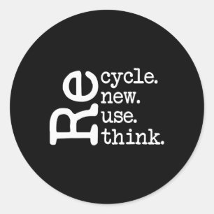 Återvinna Reuse Renew ReThink Earth Day Environmen Runt Klistermärke