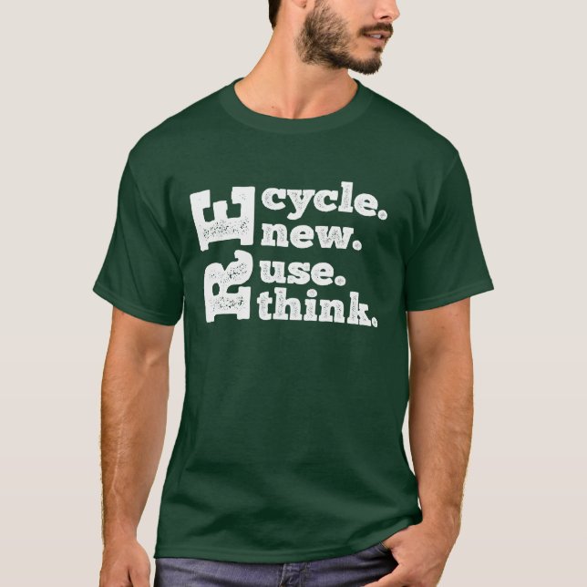 Återvinna Reuse Renew ReThink Earth Day T Shirt (Framsida)