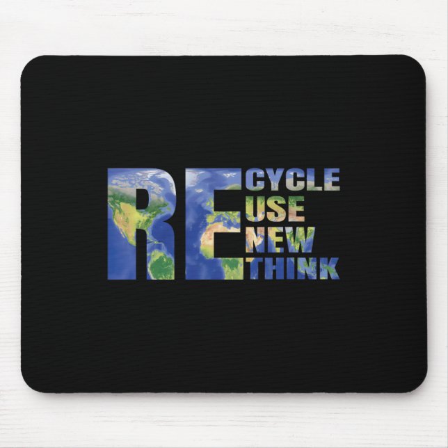 Återvinna Reuse Renew ReThink Eco-good Earth Day Musmatta (Framsidan)