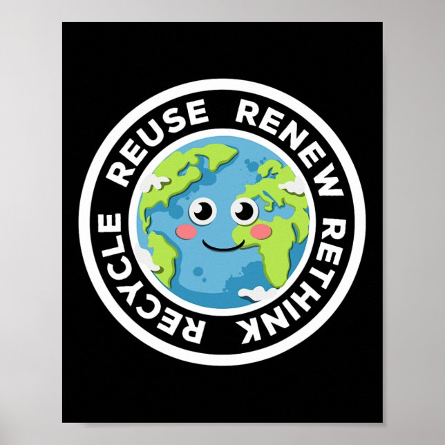 Återvinna Reuse Renew ReThink Environmental Activi Poster (Framsidan)