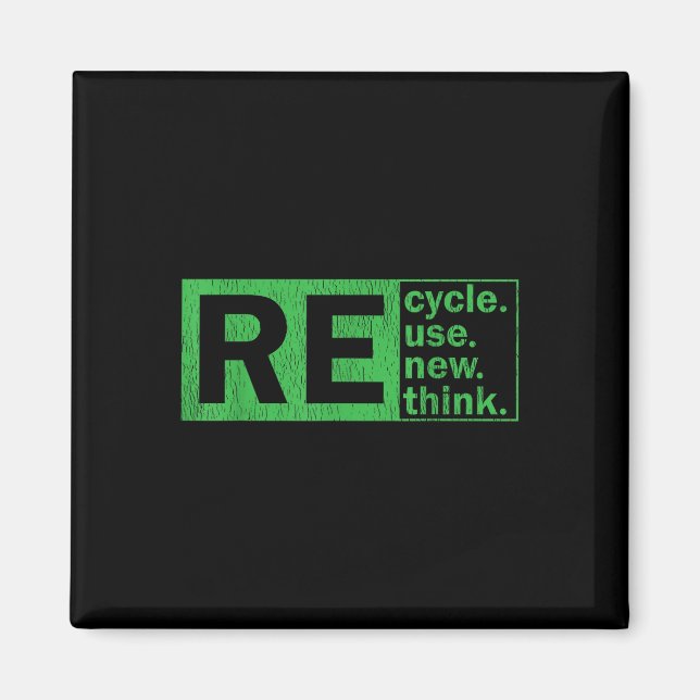Återvinna Reuse Renew ReThink Environmental Protec Magnet (Framsidan)
