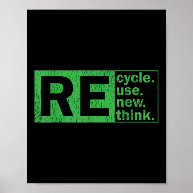 Återvinna Reuse Renew ReThink Environmental Protec Poster (Framsidan)