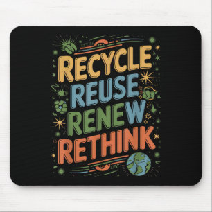 Återvinna Reuse Renew ReThink Tie Dye Quote Musmatta