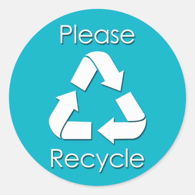 Återvinna Stickers Runt Klistermärke (Framsida)