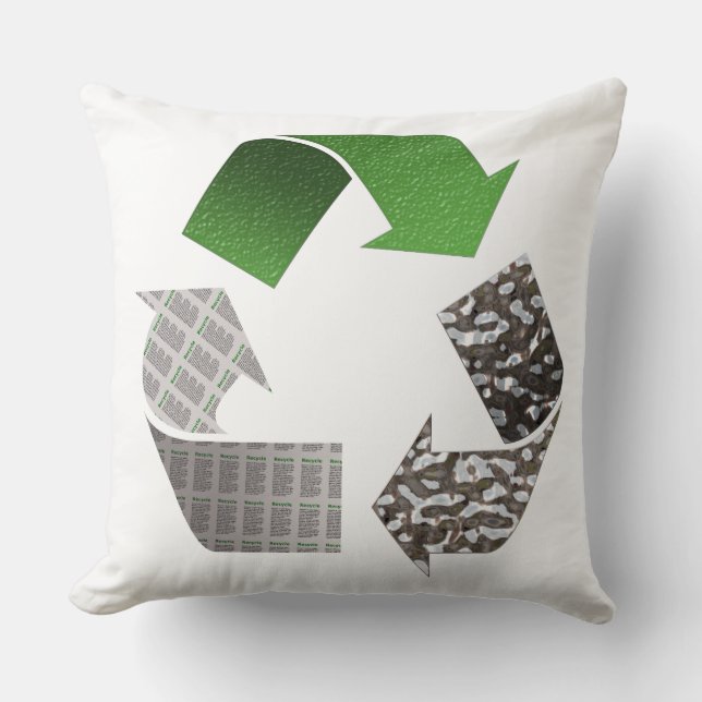 Återvinna Symbol Dekorativ kudde (Framsida)