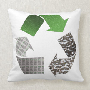 Återvinna Symbol Dekorativ kudde