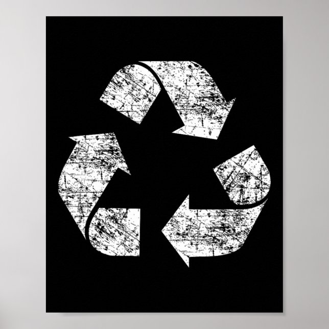 Återvinna Symbol Distress Earth Day Environment Gi Poster (Framsidan)