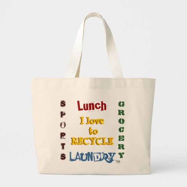 Återvinna Tote Bag Jumbo Tygkasse (Framsidan)