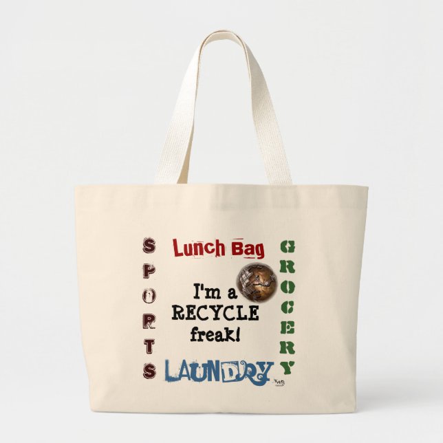 Återvinna Tote Bag Jumbo Tygkasse (Framsidan)