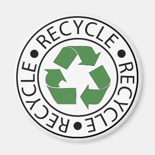 Återvinnagrönt centrerar logotypen magnet