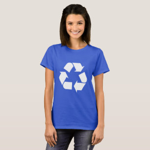 Återvinnasymbol på blåttT-tröja T Shirt