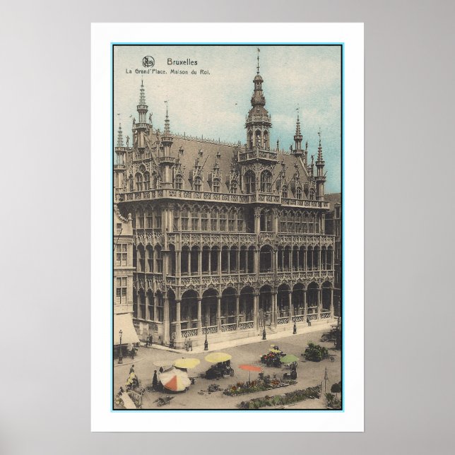 ÅTERVINNING: 1900-TALET BRYSSEL BELGIEN POSTCARD POSTER (Framsidan)