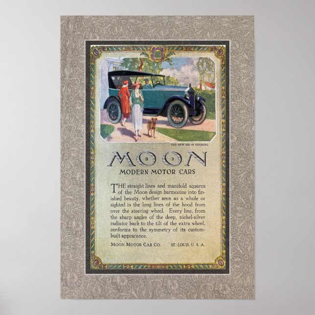 ÅTERVINNING: 1910-talets AUTOMOBILE AD MED GRÄNS Poster (Framsidan)
