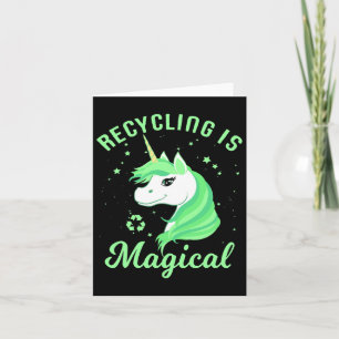 Återvinning Är Magisk Enhörning Earth Day T Shirt Kort