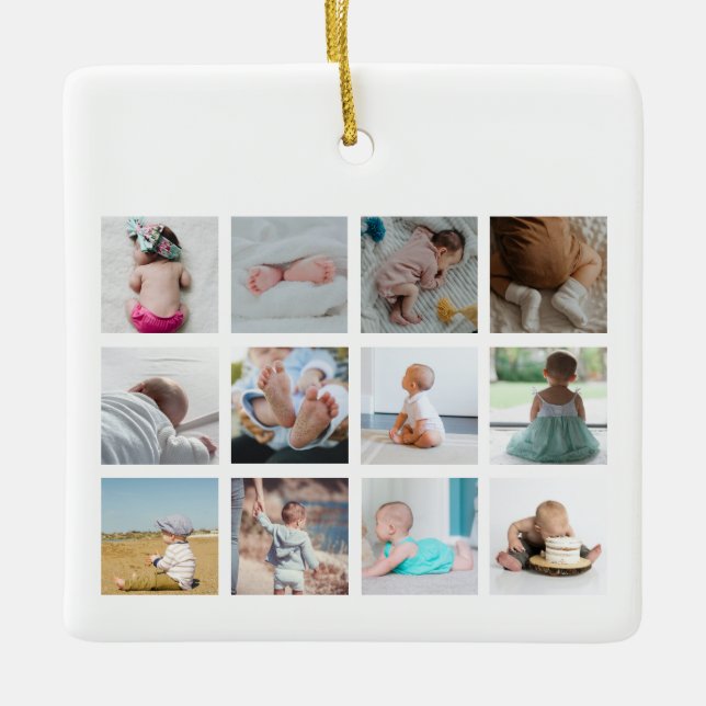 Återvinning av foton från första året i Sopor Last Julgransprydnad Keramik (Framsida)