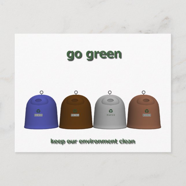 Återvinning av kvinnor (se höger 1) vykort (Framsida)