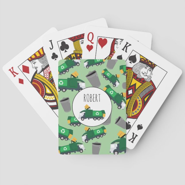 Återvinning av Lastbil Mönster Boys Namn Casinokort (Baksidan)