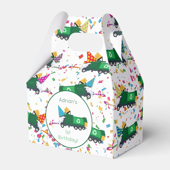 Återvinning av personlig Sopor Lastbil Party Mönst Presentaskar (Framsidan Sidan)