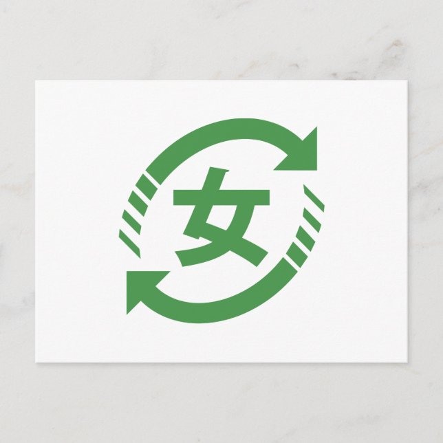 Återvinning Japanska tjejer | Kanji Nihongo skylt Vykort (Framsida)