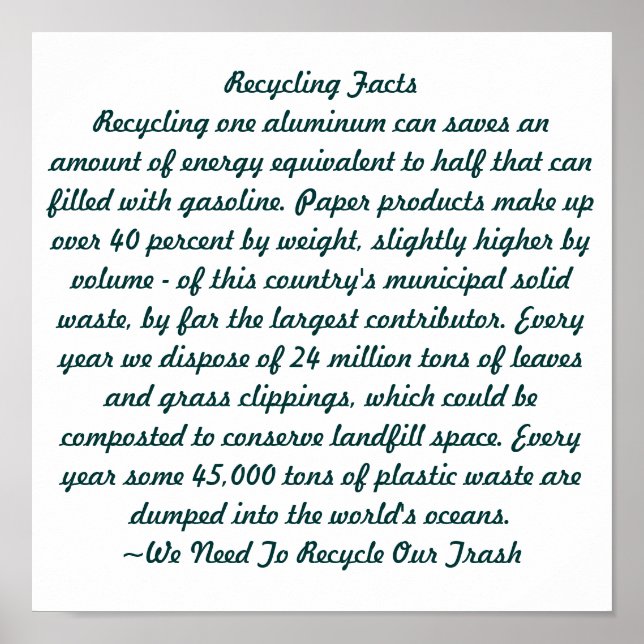 Återvinning Poster (Framsidan)