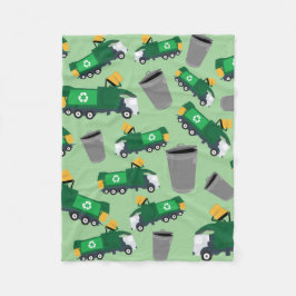 Återvinning Sopor Lastbil Mönster Fleecefilt