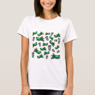 Återvinning Sopor Lastbil Mönster T Shirt